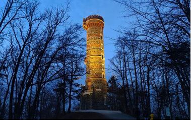 Observation tower and the church - Krnov