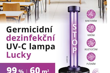 UV-C svítidlo LUCKY - efektivní a rychlá dezinfekce interiérů