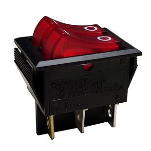 I4813 Kolébkový sp. dvojitý 10A/250V RED