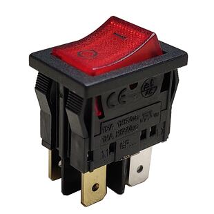 I3913 Kolébkový sp.2xON-OFF 10A/250V RED