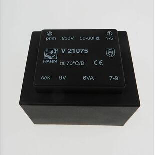 V21075 Trafo p.230V s.1x9V 6W