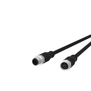 142MHA12050 M12 plug/jack 8x0,25 5m Blk