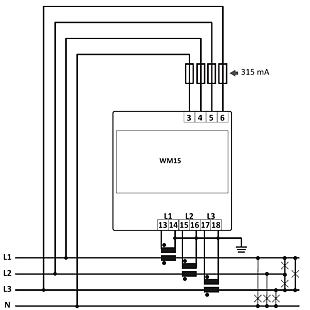 WM15 - zapojení 3Pn