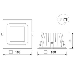 BOX LED MEDIUM - rozměry