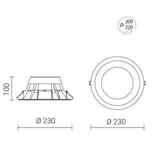 HALL LED ESSENTIAL Large - rozměry