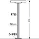 D43/PT85 GR TAU Sloupek H= 85cm